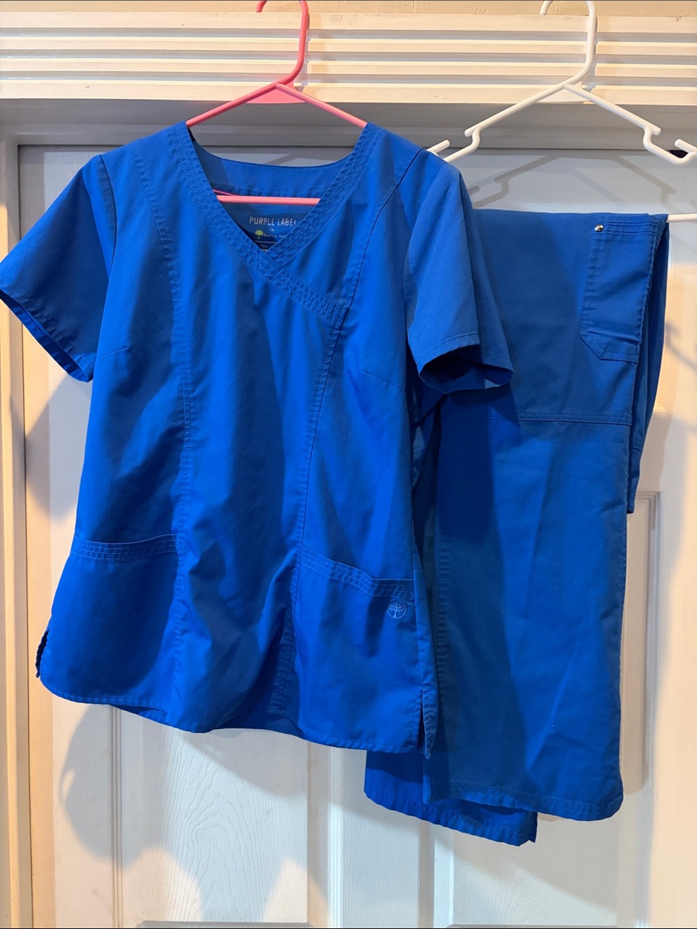 Purple Label Women's V-Neck Scrub Top - Royal Blue